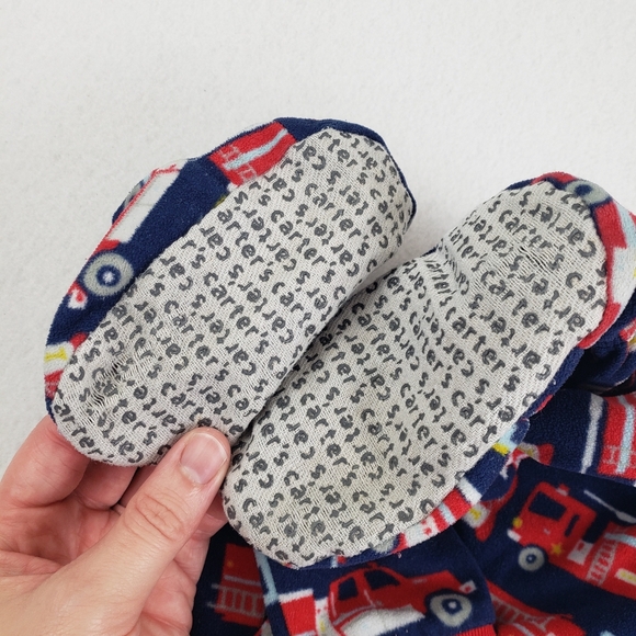 Carter's Set of Two Fleece Footies Pajamas Size 2T Firetrucks Construction - Picture 8 of 9